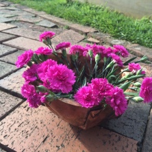 Copper vase for fresh flowers